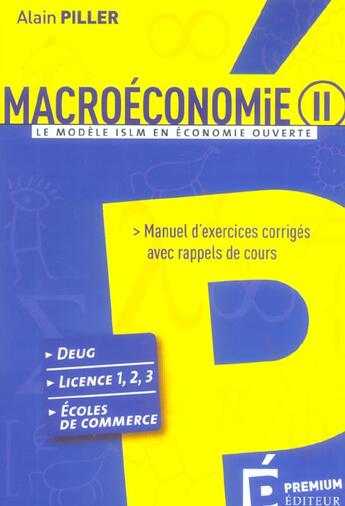 Couverture du livre « Macroeconomie ii » de Alain Piller aux éditions Premium