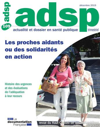 Couverture du livre « Revue ADSP T.109 ; les proches aidants » de Haut Comite De La Sante Publique aux éditions Documentation Francaise