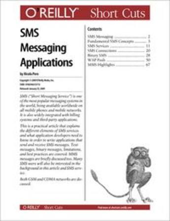 Couverture du livre « SMS Messaging Applications » de Nicola Pero aux éditions O Reilly