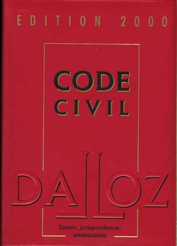 Couverture du livre « Code civil 2000 » de  aux éditions Dalloz