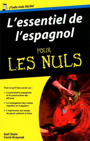 Couverture du livre « L'essentiel de l'espagnol pour les nuls » de Gail Stein aux éditions First