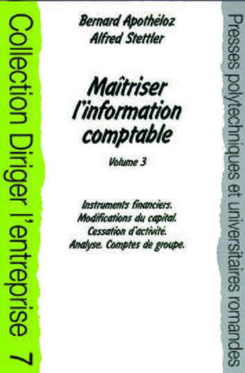 Couverture du livre « Maitriser L'Info Comptabl » de B Apotheloz aux éditions Ppur