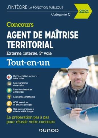 Couverture du livre « Concours agent de maitrise territorial 2021 (édition 2021) » de Siroteau/Pian aux éditions Dunod