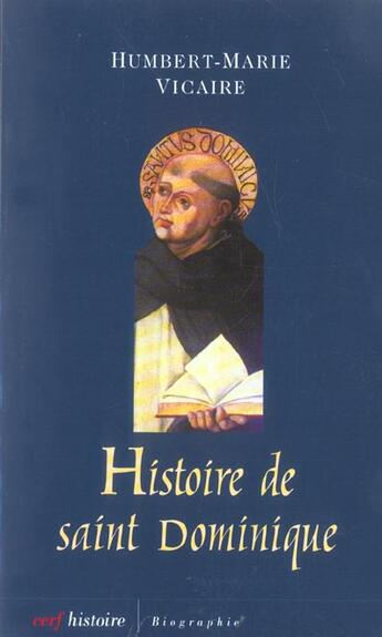 Couverture du livre « Histoire de Saint Dominique » de Vicaire Marie-Humber aux éditions Cerf