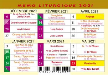 Couverture du livre « Mémo liturgique (édition 2021) » de  aux éditions Saint Jude