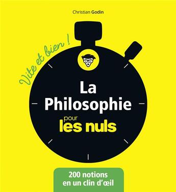 Couverture du livre « La philosophie pour les nuls » de Christian Godin aux éditions First