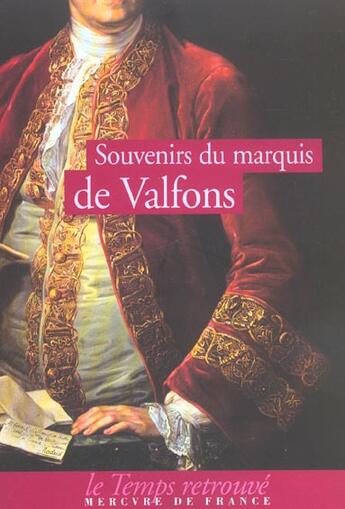 Couverture du livre « Souvenirs du marquis de valfons, vicomte de sebourg » de Valfons Charles De aux éditions Mercure De France