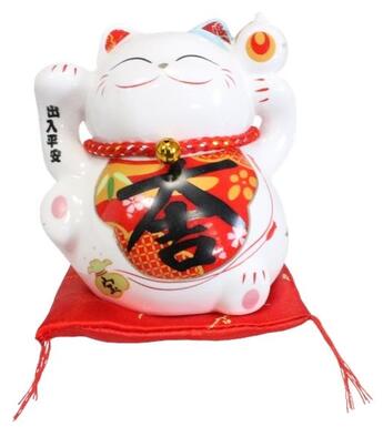 Couverture du livre « Chat maneki neko porte-bonheur serenite tirelire ceramique - 10,5 cm » de  aux éditions Dg-exodif