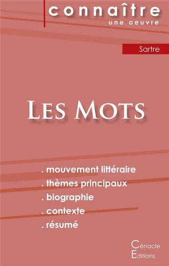 Couverture du livre « Les mots, de Jean-Paul Sartre » de  aux éditions Editions Du Cenacle