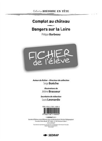 Couverture du livre « Complot au chateau - fichier » de  aux éditions Sedrap