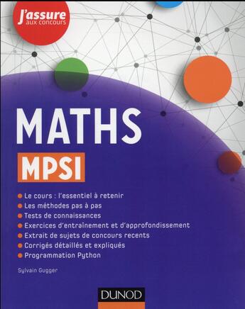 Couverture du livre « Maths MPSI 1ère année » de Gugger aux éditions Dunod