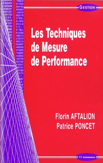 Couverture du livre « TECHNIQUES DE MESURE DE PERFORMANCE (LES) » de Florin Aftalion aux éditions Economica