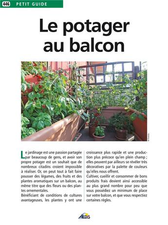 Couverture du livre « Le potager au balcon » de  aux éditions Aedis