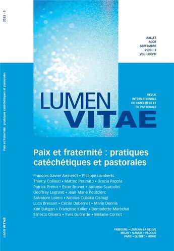 Couverture du livre « Paix et fraternité : pratiques catéchétiques et pastorales tome 78/3 » de Collaud/Pretot aux éditions Rirtp