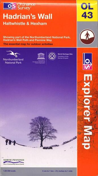 Couverture du livre « Hadrian's wall » de  aux éditions Ordnance Survey