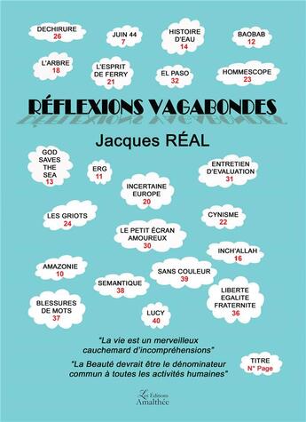 Couverture du livre « Réflexions vagabondes » de Jacques Real aux éditions Amalthee