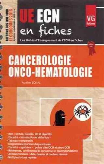 Couverture du livre « Ue ecn en fiches cancerologie » de  aux éditions Vernazobres Grego