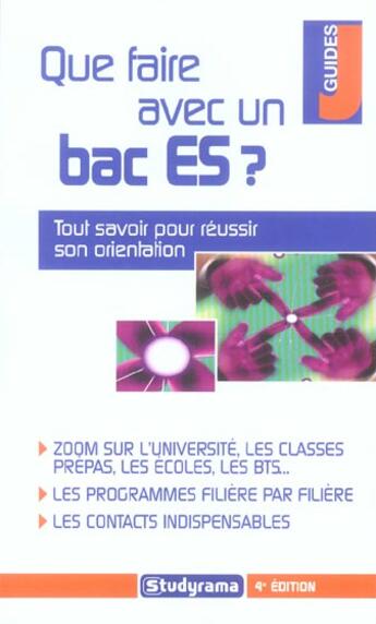 Couverture du livre « Que faire avec un bac es ? (édition 2005) » de Pascal Fitzner aux éditions Studyrama