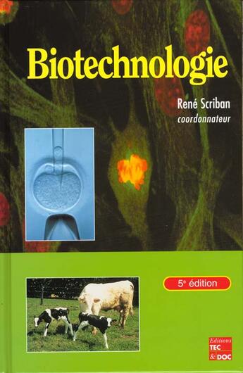 Couverture du livre « Biotechnologie » de Rene Scriban aux éditions Tec Et Doc