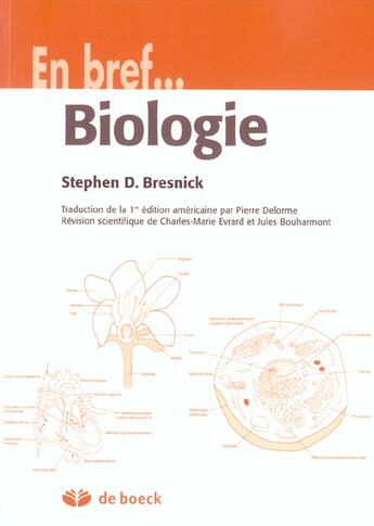 Couverture du livre « Biologie » de Bresnick aux éditions De Boeck Superieur