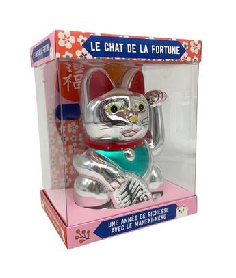 Couverture du livre « Le chat de la fortune ; argenté ; une année de richesse avec le Maneki-neko » de Collectf aux éditions Hachette Pratique