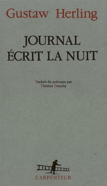 Couverture du livre « Journal écrit la nuit » de Gustaw Herling aux éditions Gallimard