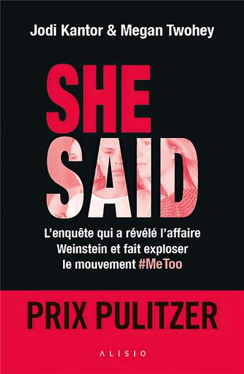 Couverture du livre « She said » de Jodi Kantor et Megan Twohey aux éditions Alisio