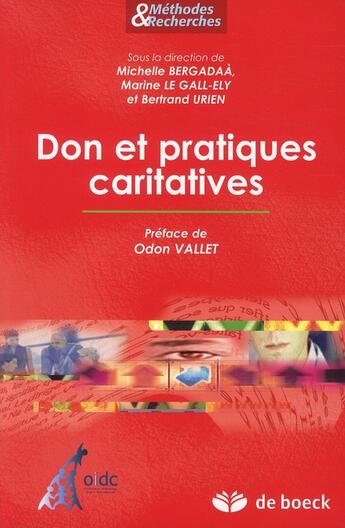 Couverture du livre « Don et pratiques caritatives » de Michelle Bergadaa aux éditions De Boeck Superieur