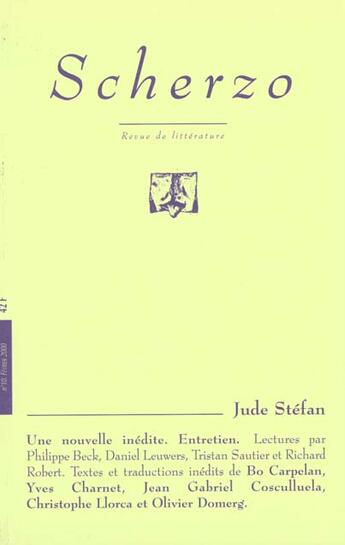 Couverture du livre « Scherzo n.10 jude stefan » de  aux éditions Puf