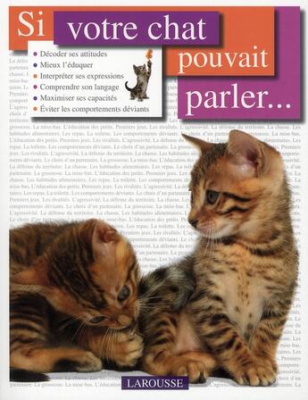 Couverture du livre « Si votre chat pouvait parler... » de Dr Fogle-B aux éditions Larousse