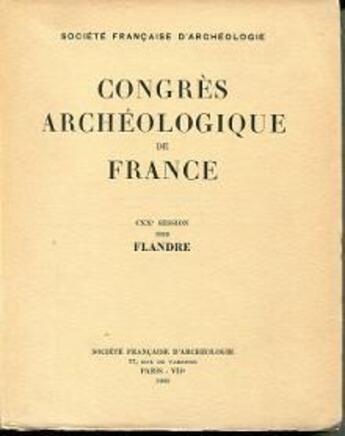 Couverture du livre « Congrès archéologique ; Flandre (édition 1992) » de  aux éditions Picard