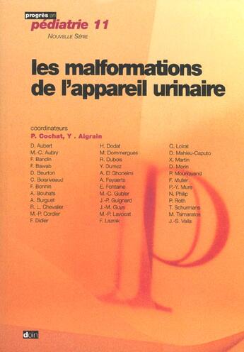 Couverture du livre « Les malformations de l appareil urinaire de l enfant » de Cochat/Aigrain aux éditions Doin