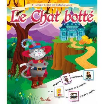 Couverture du livre « Histoires a lire en autocollants/le chat botte » de  aux éditions Piccolia