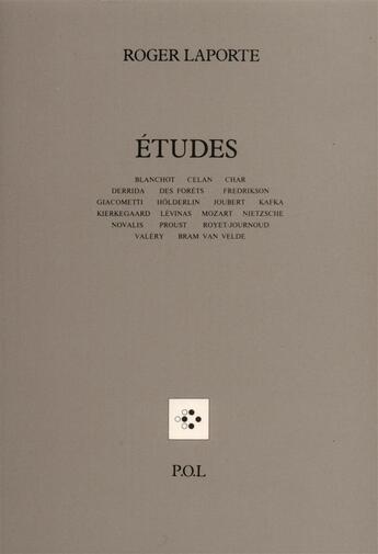 Couverture du livre « Études » de Roger Laporte aux éditions P.o.l