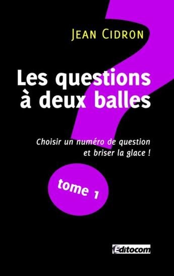 Couverture du livre « Les questions à deux balles » de Jean Cidron aux éditions Books On Demand