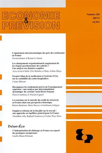 Couverture du livre « Economie Et Prevision » de Economie Et Previsio aux éditions Documentation Francaise