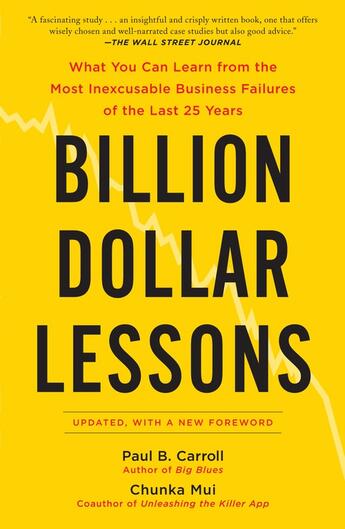 Couverture du livre « Billion Dollar Lessons » de Chunka Mui aux éditions Epagine