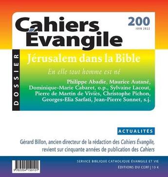 Couverture du livre « Cahiers evangile - n 200 » de  aux éditions Cerf