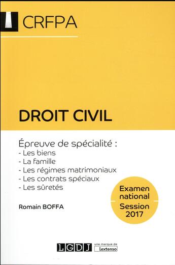 Couverture du livre « Droit civil » de Romain Boffa aux éditions Lgdj