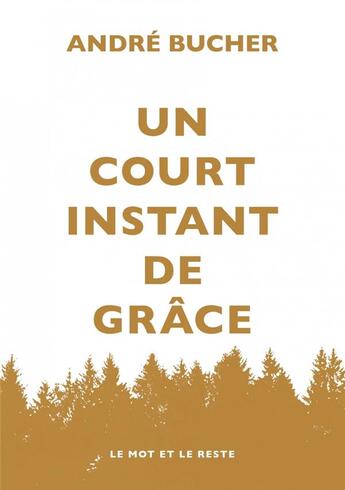 Couverture du livre « Un court instant de grâce » de Andre Bucher aux éditions Le Mot Et Le Reste