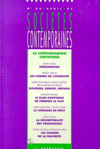 Couverture du livre « La categorisation statistique - vol26 » de  aux éditions L'harmattan