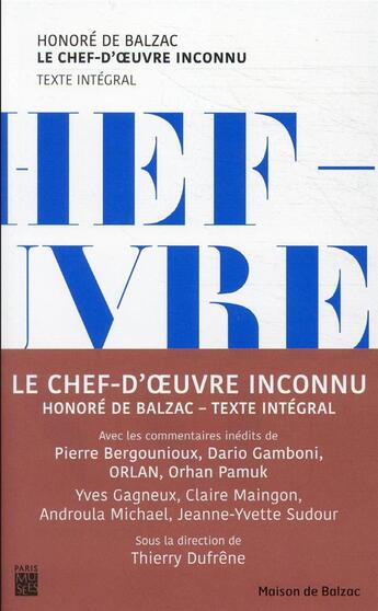 Couverture du livre « Balzac , le chef-d'oeuvre inconnu » de Thierry Dufrene aux éditions Paris-musees