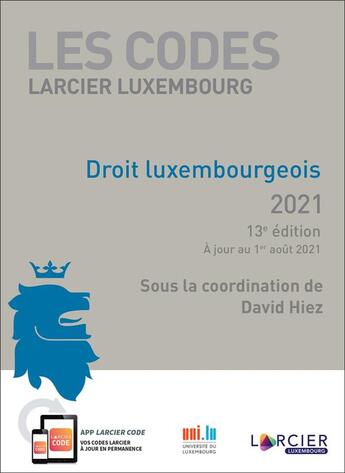 Couverture du livre « Droit luxembourgeois (édition 2021) » de David Hiez aux éditions Promoculture