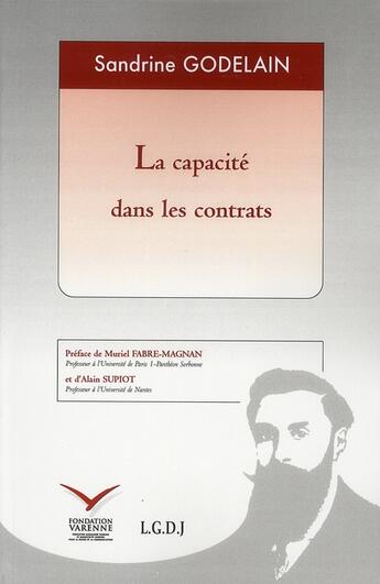 Couverture du livre « La capacité dans les contrats » de Godelain/Supiot aux éditions Institut Universitaire Varenne