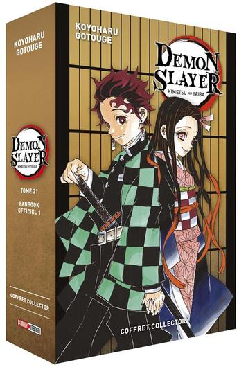 Couverture du livre « Demon slayer : coffret : t.21 ; fanbook n°1 » de Koyoharu Gotoge aux éditions Panini