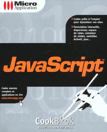 Couverture du livre « Cookbook Javascript Projets Complets » de Maccari aux éditions Micro Application