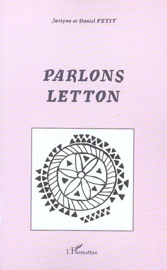 Couverture du livre « Parlons letton » de Petit aux éditions L'harmattan