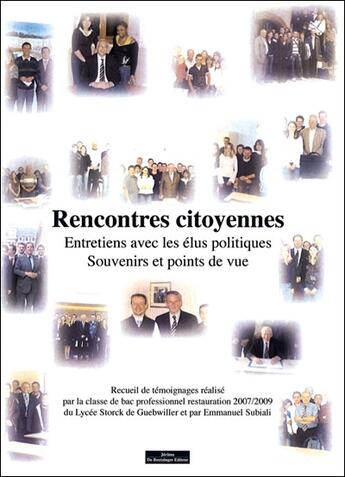 Couverture du livre « Rencontres citoyennes » de Subiali Emmanue aux éditions Do Bentzinger