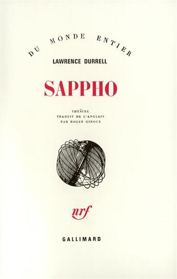 Couverture du livre « Sappho » de Durrell Lawrenc aux éditions Gallimard