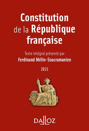 Couverture du livre « Constitution de la République française (13e édition) » de Ferdinand Melin-Soucramanien aux éditions Dalloz